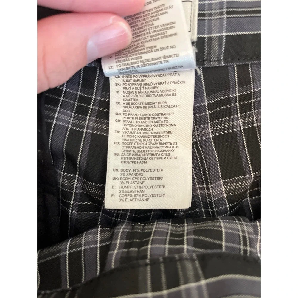 Adidas Men's Golf Shorts 33 Black Gray Plaid Flat Front Performance Activewear